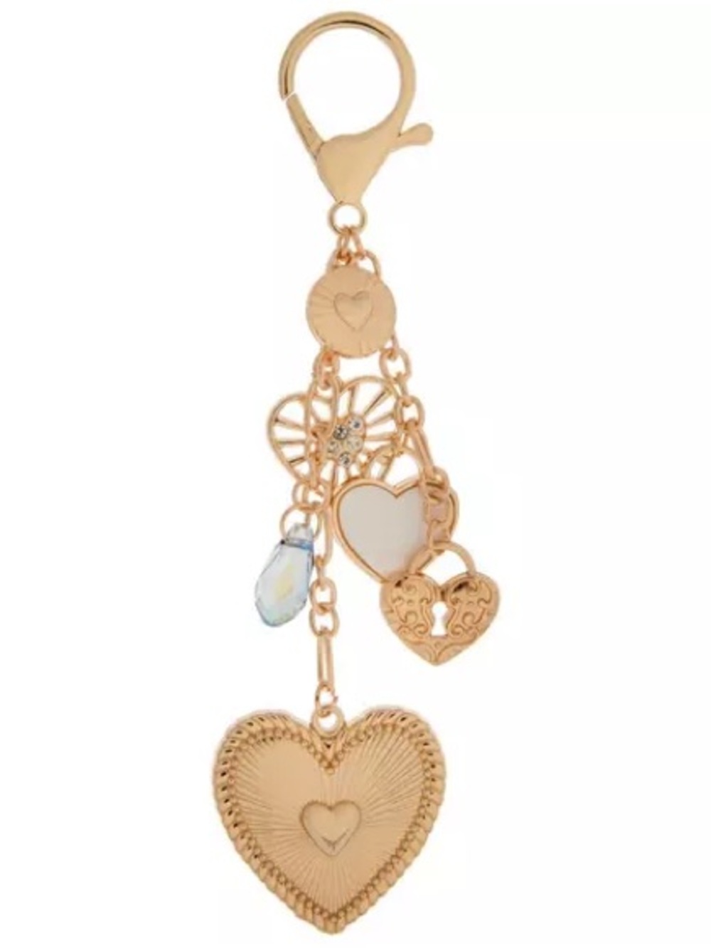 New Gold Heart Charm Keychain Pendant for Women Bag Charm